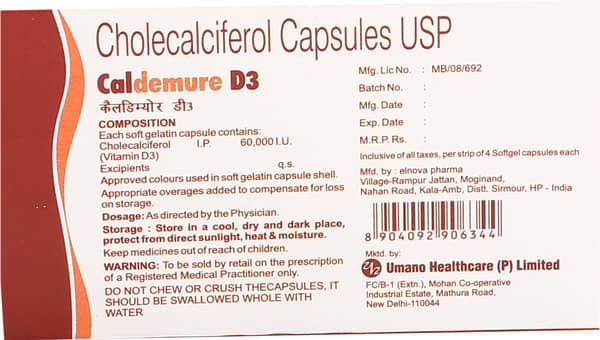Caldemure D3 Strip Of 4 Capsules
