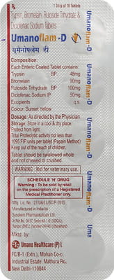 Umanoflam D Strip Of 10 Tablets