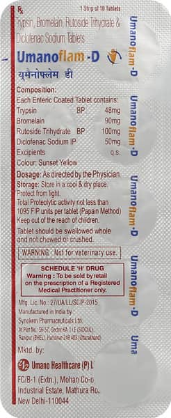 Umanoflam D Strip Of 10 Tablets