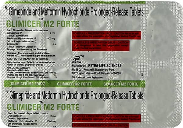 Glimicer M2 Forte Strip Of 10 Tablets
