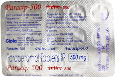Paracip 500mg Strip Of 15 Tablets