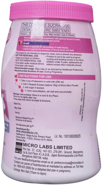 Micro Mom Vanilla Powder 200gm