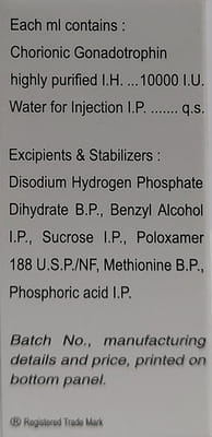 Hucog Hp 10000iu Vial Of 1ml Injection