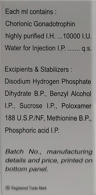 Hucog Hp 10000iu Vial Of 1ml Injection