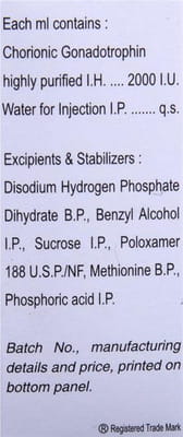 Hucog Hp 2000iu Vial Of 1ml Injection