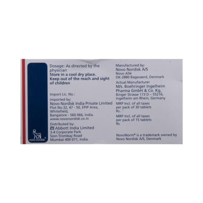 Novonorm 2mg Strip Of 10 Tablets