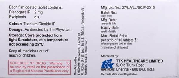 Dienofem 2mg Strip Of 10 Tablets