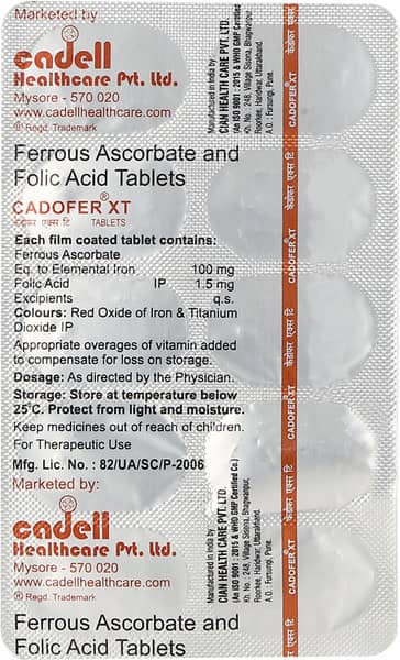 Cadofer Xt Strip Of 10 Tablets