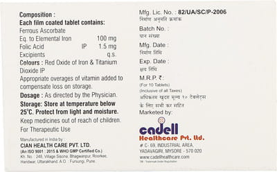 Cadofer Xt Strip Of 10 Tablets