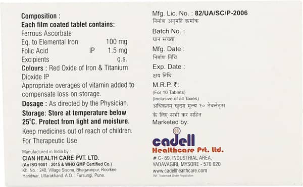 Cadofer Xt Strip Of 10 Tablets