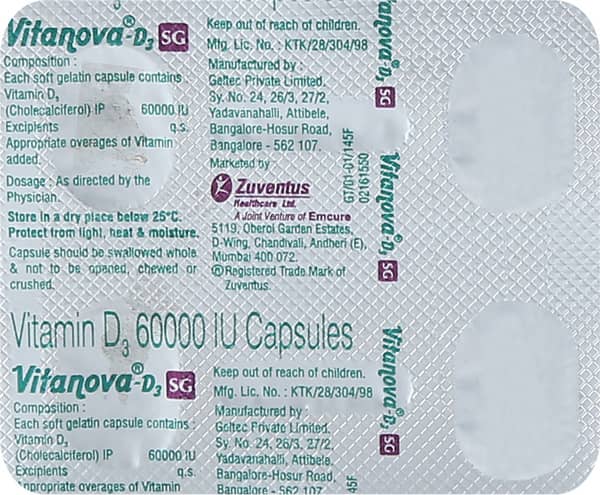 Vitanova D3 Sg Strip Of 4 Softgel Capsules