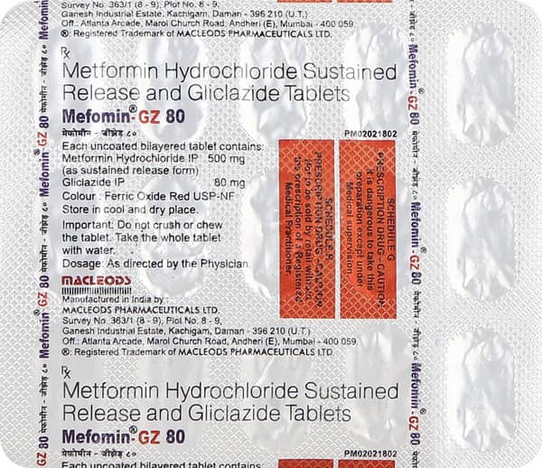 Mefomin Gz 80mg Strip Of 15 Tablets