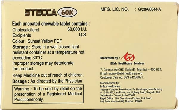 Stecca 60K Orange Flavour Strip Of 4 Chewable Tablets