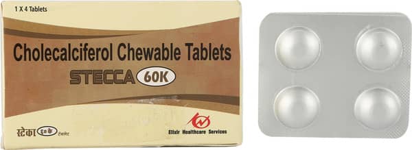 Stecca 60K Orange Flavour Strip Of 4 Chewable Tablets