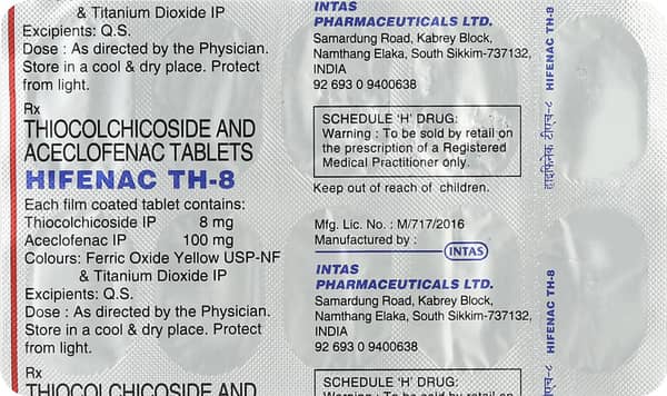 Hifenac Th 8mg Strip Of 10 Tablets