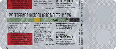 Safecet 5mg Strip Of 10 Tablets