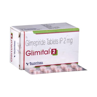 Glimital 2mg Strip Of 10 Tablets