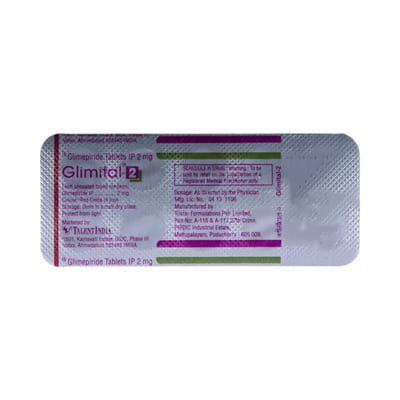 Glimital 2mg Strip Of 10 Tablets