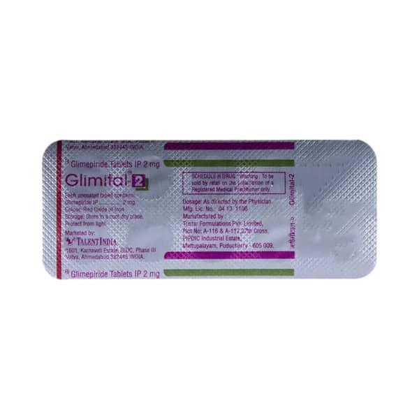 Glimital 2Mg Strip Of 10 Tablets