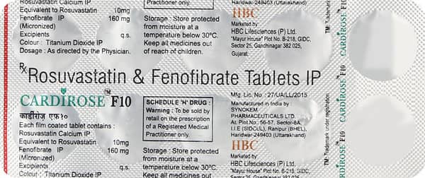 Cardirose F 10mg Strip Of 10 Tablets