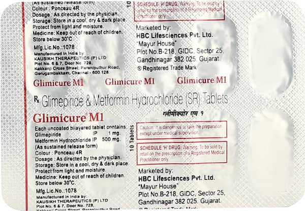 Glimicure M 1Mg Strip Of 10 Tablets