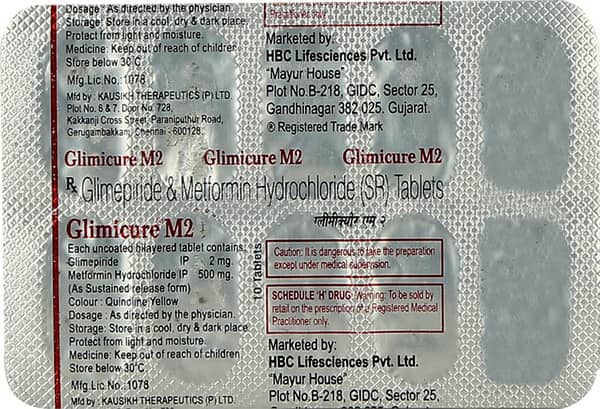 Glimicure M 2Mg Strip Of 10 Tablets