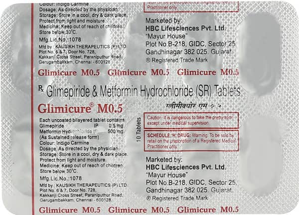 Glimicure M 0.5Mg Strip Of 10 Tablets