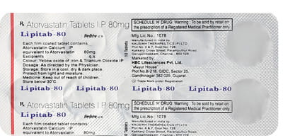 Lipitab 80mg Strip Of 10 Tablets