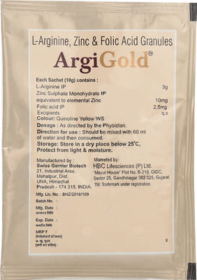 Argigold Lemon And Orange Flavour Sugar Free Sachet Of 10gm Granules