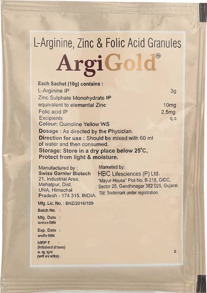 Argigold Lemon And Orange Flavour Sugar Free Sachet Of 10Gm Granules