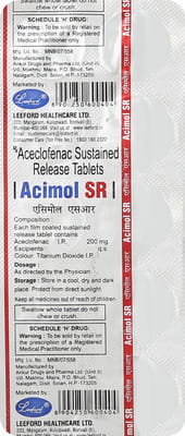 Acimol Sr 200mg Strip Of 10 Tablets