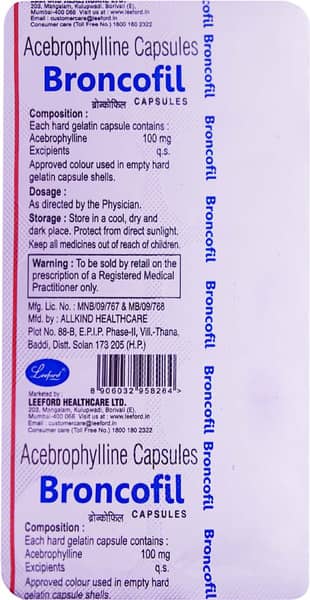 Broncofil 100mg Strip Of 10 Capsules
