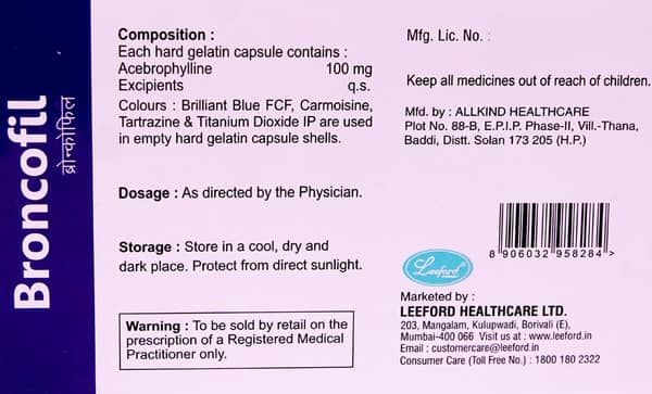 Broncofil 100mg Strip Of 10 Capsules