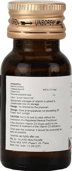 कैलसिज्वाइंट डी3 400 आईयू की बोतल 15एमएल ओरल ड्रॉप्स