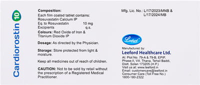 Cardiorostin 10mg Strip Of 10 Tablets