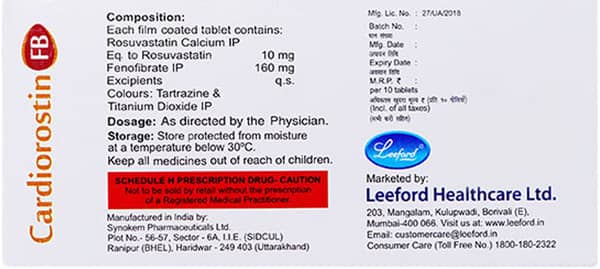 Cardiorostin Fb Strip Of 10 Tablets