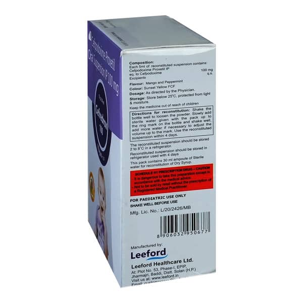 Cefredrox 100Mg Bottle Of 30Ml Dry Syrup