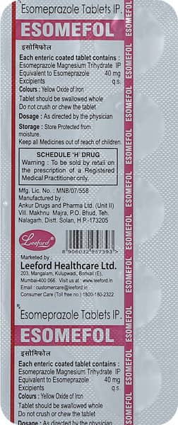 Esomefol 40mg Strip Of 10 Tablets