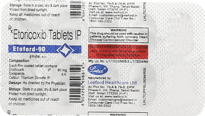 Etoford 90mg Strip Of 10 Tablets