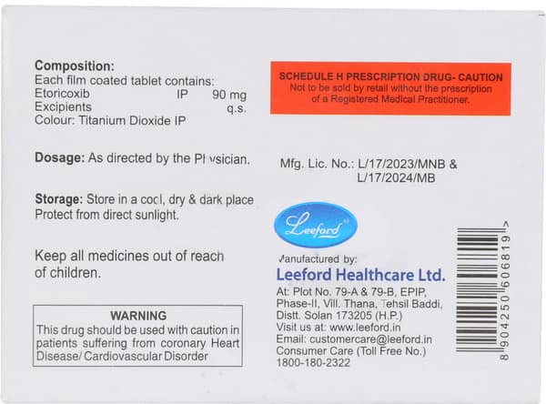 Etoford 90Mg Strip Of 10 Tablets