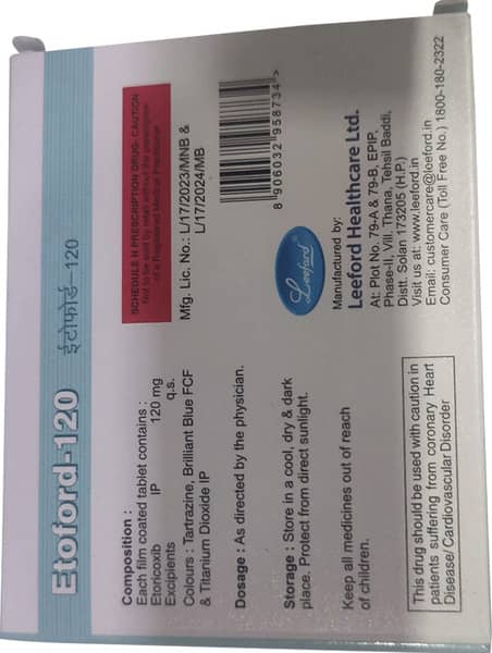 Etoford 120mg Strip Of 10 Tablets