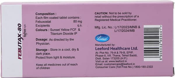 Febutax 80mg Strip Of 10 Tablets