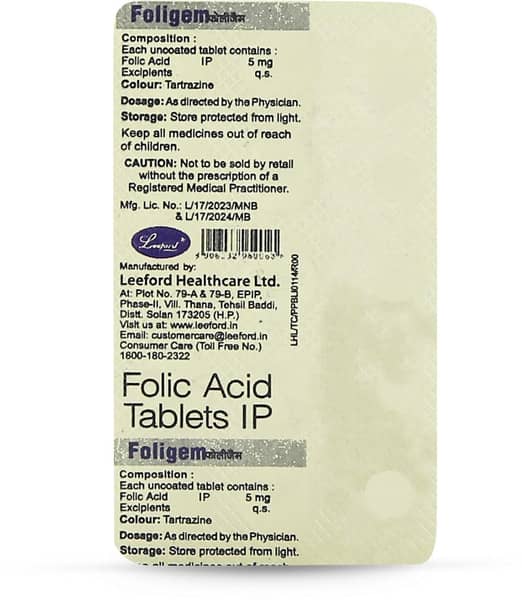Foligem 5mg Strip Of 15 Tablets