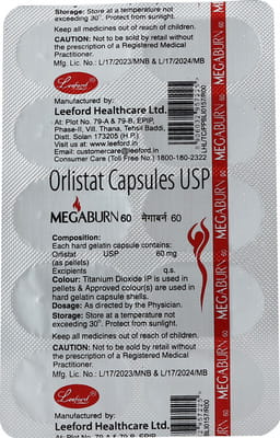 Megaburn 60mg Strip Of 10 Capsules