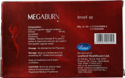 Megaburn 60mg Strip Of 10 Capsules