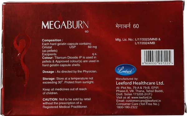 Megaburn 60mg Strip Of 10 Capsules