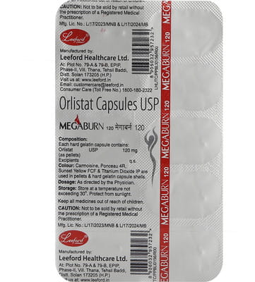 Megaburn 120mg Strip Of 10 Capsules