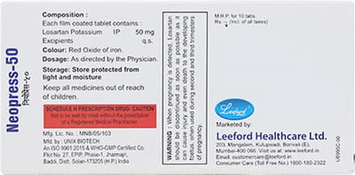 Neopress 50mg Strip Of 10 Tablets