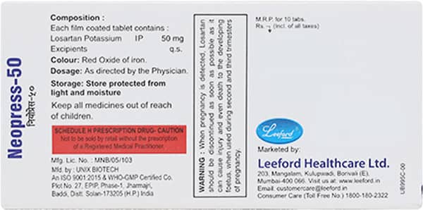 Neopress 50mg Strip Of 10 Tablets