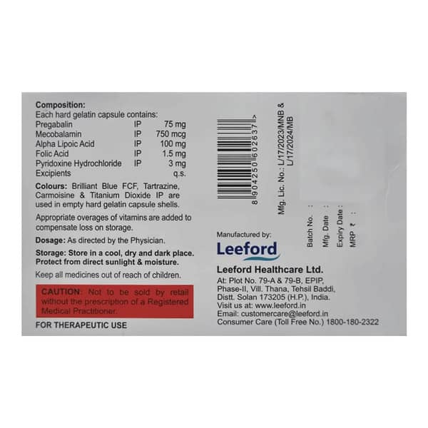 Pregabanyl Plus Strip Of 10 Capsules